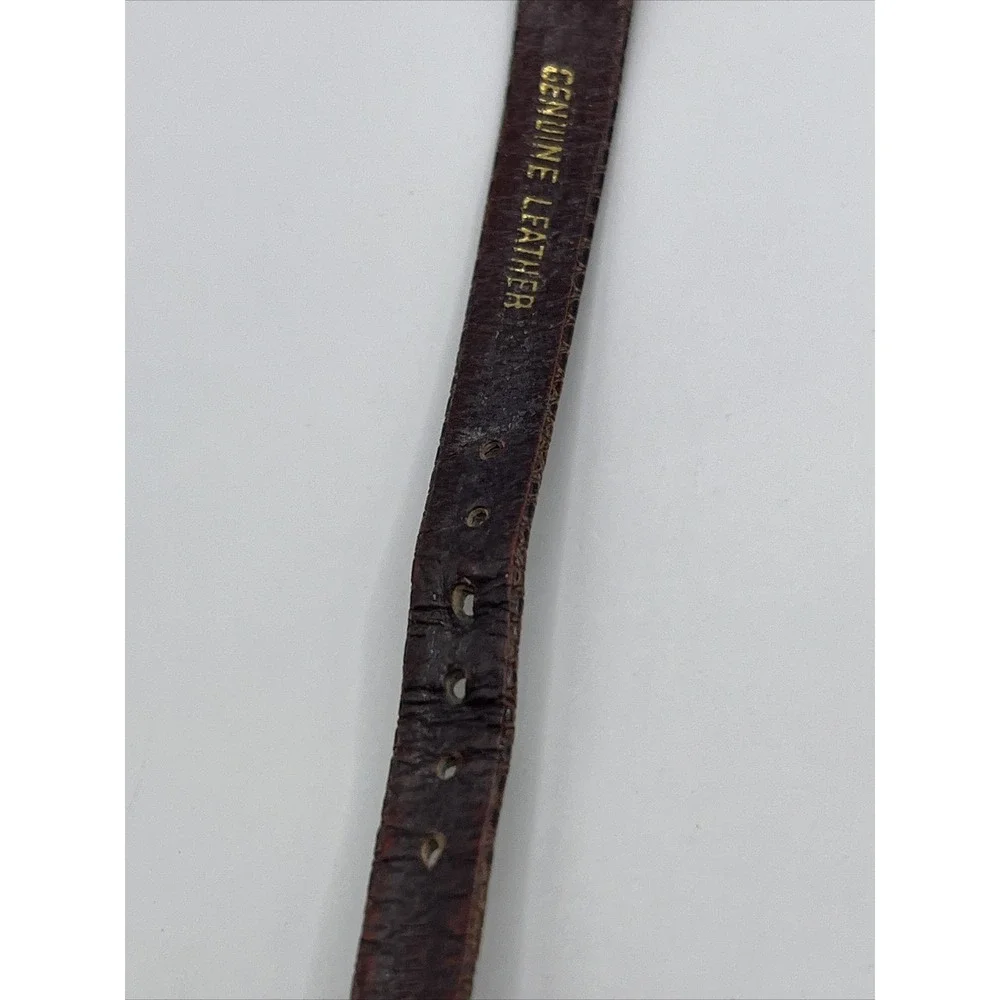 Vintage Nelsonic Women's Diamond‎ Quartz Watch Brown Leather Band- New Battery